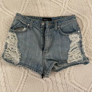 Nasty Gal distress jean shorts